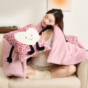 Thickened Milk Velvet Pillow Blanket Two-use Office Living Room Nap Blanket Student Dormitory Foldable Cover Car Headrest