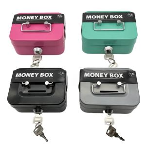 Money Safe Box Lockable Cash Box With KeyPortable Piggy Box Made Of Metal Small Security Lock Box Sturdy Coin Boxes For Kids