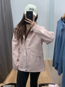 TECTOP Windbreaker Jacket With Chest Zipper Hooded Waterproof For Women Hiking & Sports