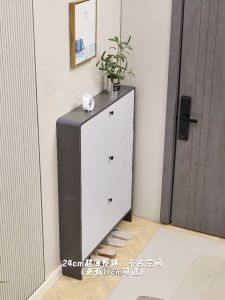 KEKEE Flip Over Shoe Cabinet Wooden Shoe Rack Large Capacity Multi-layer Household Hallway Storage Cabinet Wall Mounted Shelf Kabinet Kasut 鞋柜