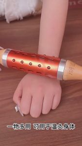 Thanh lăn ngải cứu ngọc bích loại 2 tay cầm massage giảm đau mỏi toàn thân | Con lăn ngải ngọc bích