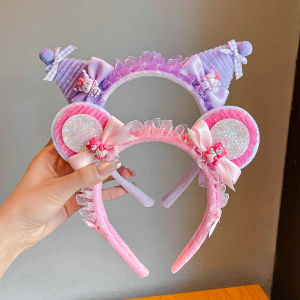 Anti-Slip Childrens Hairband Girls Cartoon No-Tie Headband Comfortable Photo Shoot Hair Clip Accessory for Little Girls