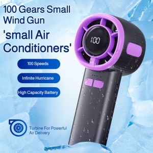Portable highspeed cooling digital display handheld small fan Ice semiconductor portable small fan