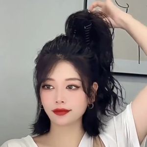 Búi đuôi sóng nước B37 😍FREESHIP😍 búi xoăn đuôi sóng nước búi tóc giả phong cách mới búi tóc nữ Sỉ 35k