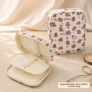QINGPIN | Floral Print DIY Crochet Tool Organizing Tote Bag