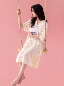 Plus-size Lightweight Short-sleeve Princess Style Pajama Dress