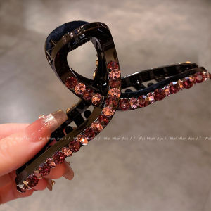 Luxurious Large Pink Purple Diamond Embedded Hairpin Womens Popular Fashionable Hair Accessories Styling Clip Stylish Hairpin