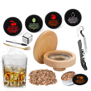 Whiskey Smoker Kit with Wood Chips-5 Flavors Old Fashioned Drink Smoker Infuser for Cocktails Birthday Bourbon Gifts Bar Kitchen