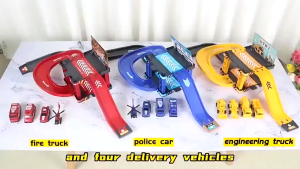 Đồ chơi lắp ghép trạm xe trượt ô tô Racing 17 chi tiết