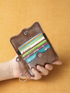 กระเป๋าใส่บัตร PU สำหรับผู้หญิง ดีไซน์เรียบง่าย ดีไซน์เฉพาะตัว ดีไซน์ไฮเอนด์ ป้องกันแม่เหล็ก กระเป๋าใส่บัตรแบบอเนกประสงค์