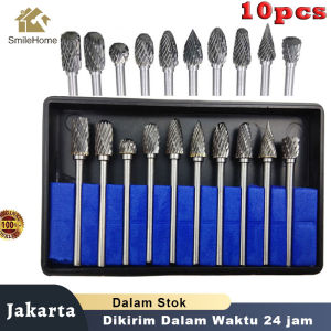 Mata Bor Tungsten Steel Carbide Cone Spiral 10 PCSMata Gerinda MengukirBatang Bor Tungsten Baja Karbida Padat