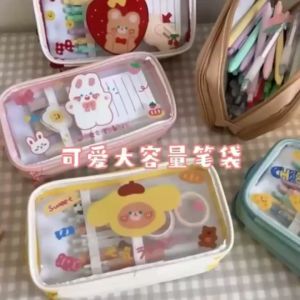 Korea style big pencil box organizer bag kotak pensil besar muat banyak dengan sereting kado ultah
