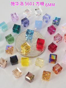 ลูกปัดคริสตัล Swarovski 5601 รูปทรงลูกบาศก์ ขนาด 6 มม แบบเจาะรู สำหรับงาน DIY อุปกรณ์ทำเครื่องประดับ