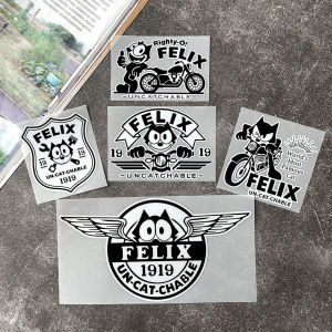 สติกเกอร์รูปแมว Felix การ์ตูนแมวน่ารักสติกเกอร์ตกแต่งรถสกู๊ตเตอร์อุปกรณ์เสริมรถจักรยานยนต์สำหรับฮอนด้ายามาฮ่าโตโยต้า
