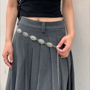Ikat Pinggang Wanita Rantai Berukir Logam Sabuk Rantai Wanita Fashion Rantai Pinggang Wanita
