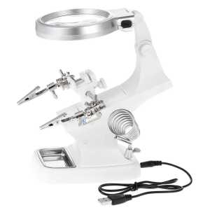 Pegangan Solder dengan Kaca Pembesar Desktop Welding Magnifier 3X&4.5X - TH-7023