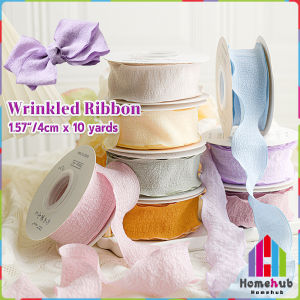 HB Ruffle Ribbons 10 Yards Wrinkled Wave Edge Ribbon for Bridal Bouquets Gifts Wrapping Wedding Decor