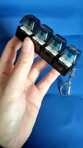 4 Keys Keyboard Decompression Toy Party Stress Relief Fidget Button Clicker Fidget Keychain Keyboard Keychain Finger Keyboard