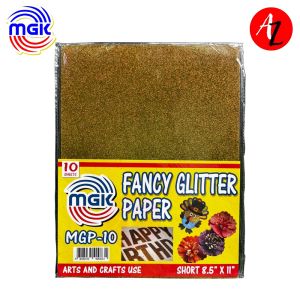 MGK GOLD Fancy Glitter Paper Letter Size 10 sheets