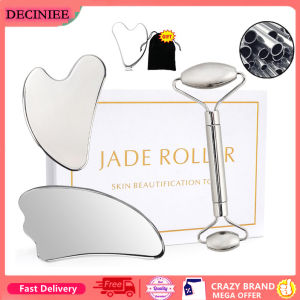 DECINIEE Stainless Steel Roller Gua Sha Set and Facial Massage Roller Instrument for Massage Face Eye Practical Body Care Facial Massage Tools