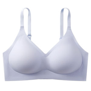 Aimo | Slim Strap Womens Underwear Summer Thin Seamless Gathered Small Chest Beautiful Back Vest Foundation Liquid Invisible Bra Cover