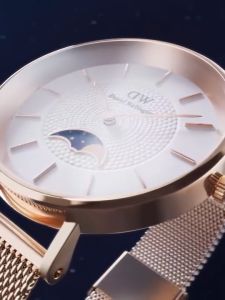 [2 years warranty] Daniel Wellington Petite Lune 32mm Sterling Silver White - Moonphase Dial - Women Watch stainless steel moonhphase watch DW Official Authentic Original