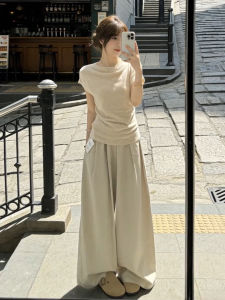 LIRUSHAN | Summer Korean Fashion Style 2pc Set T-Shirt and Wide Leg Pants