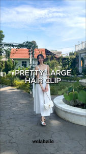 Welabelle Pretty Large Hair Pin Ribbon / Jepit Klip Pita Rambut Besar Silk Satin (A59)