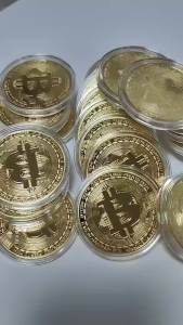 Gold Plated Bitcoin Coin Collectible Art Collection Gift Physical Commemorative Casascius Bit BTC Metal Antique Imitation