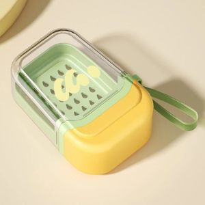 1PCS New Portable Soap Box Travel Mini Soap Box Sealed Drain With Lid Soap Box Transparent Light Luxury High-end
