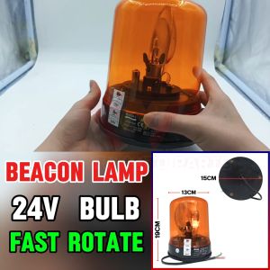 Halogen BULB LAMPU BEACON AMBER YELLOW 24V Vehicle Emergency Strobe Warning Light LAMPU PUSING TRUCK TRAILER Rotate