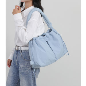 Special-Interest Design down Bag Womens Tote Bag Large Capacity Multipurpose Backpack Large Capacity Candy Color Work Clothing Bucket Bag