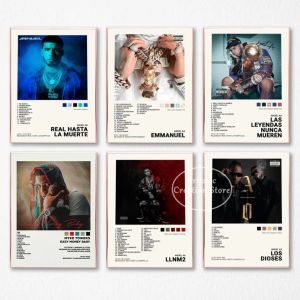 Tracklist Anuel AA Real Hasta La Muerte Music Album Cover Poster Print Canvas Painting Picture Wall Art Bedroom Home Decor Gifts