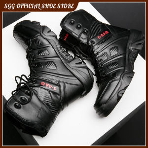 รองเท้าสนีกเกอร์ หนัง รองเท้า หิมะกันน้ำหน้า สำหรับผู้ชาย รองเท้าหุ้ม ข้อทหาร หน่วยรบ ความอบอุ่น พิเศษ สำหรับใส่กลาง รองเท้า ปีนเขา ทำงาน (Gratis Ongkir)