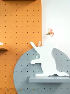 Kệ Trang Trí Vách Ốp Tường Kệ Đa Năng Gỗ MDF chống ẩm ba màu đen trắng hồng (MS01)