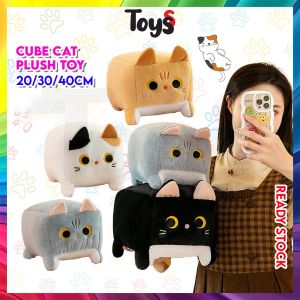 Toyss Baby Cube Cat Plushie Patung Kucing Comel Black Cat Plushie Patung Cat Doll Boneka Kucing Cat Pillow Plushy 猫玩偶