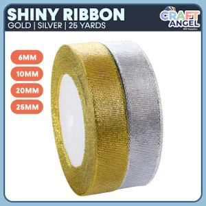 25 Yard/Roll Shiny Ribbon Decoration Wrapper Bouquet Gift Wrapper for Christmas Gift Box Basket Packaging DIY Souvenir