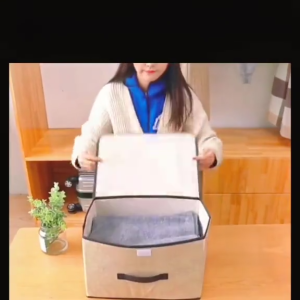 Combo 2 hộp vải khung cứng đựng quần áo (màu ngẫu nhiên)