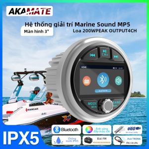 Đài Radio Stereo Marine AKAMATE MS-50RV Tích Hợp Máy Nghe Nhạc MP5 Với AM FM RDS Bluetooth AUX Hỗ Trợ MP3 MP4 Video Dành Cho Thuyền ATV UTV SPA RZR