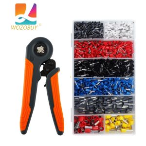 Ferrule Crimping Tool Kit AWG23-7 Self-adjustable Ratchet Wire Crimping Tool Kit Crimper Plier Set