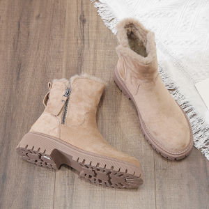Pregnant Womens Snow Boots Plus Size 41-43 Fleece-lined Thickened Feet Puffy Loose Ankle Boots Winter Warm Non-Slip Cotton Shoes