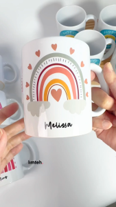 Customised Gift Ceramic Mug 325ML | Boho Rainbow | Motivational Quotes | Water Glass Cup | Personalized Gift | Farewell Gifts