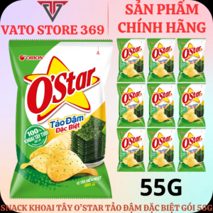 Bánh snack khoai tây OSTAR vị tảo đậm đặc biệt gói 55g