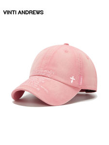 Vintage Soft Wide-Brim Letter-Embroidered Cap