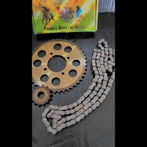 GEAR GIR GIGI TARIK DEPAN BELAKANG PLUS RANTAI SET 45T-14T/428-120L THUNDER SUZUKI KUALITAS SUPER
