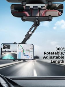 Car Rearview Mirror Mount Phone Holder Premium Quality Universal Clip-On Automobile Interior Special Fixed Support Frame