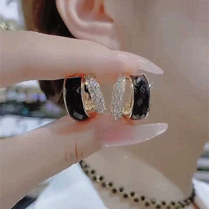 ต่างหูรูปเพชรดำทอง 18K แฟชั่น ออเตอร์ไลส์ ลดราคา สำหรับผู้หญิง เครื่องประดับ เครื่องประดับแฟชั่น เครื่องประดับหู