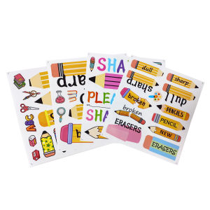 School Supplies Stickers Waterproof Classroom Decorations Children Labels Pencil Case Guitar Book Personalized Wall Art