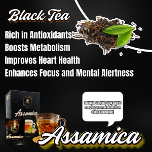 UCorp ASSAMICA BLACK TEA ORIGINAL (1 BOX - 20 TEA BAGS) 100% PURE NATURAL & ORGANIC