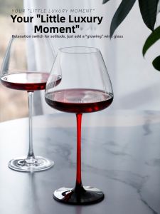 Creative Large Capacity Burgundy Style European High-Stem Red Wine Glass Set